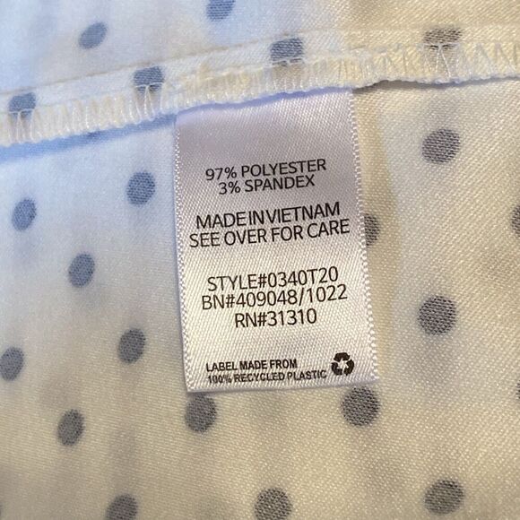 ALVX Dress Women Size 18 Sleeveless White With Black Dots With Zipper In Back - Picture 7 of 8